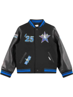 New All-Star Game 2025 Youth Black Wool Varsity Bomber
