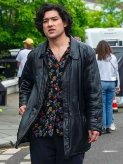 Will Sharpe TV Series Too Much 2025 Black Leather Jacket