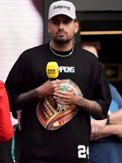 Wimbledon Championships 2024 Nick Kyrgios Black Dropshoulder T-Shirt