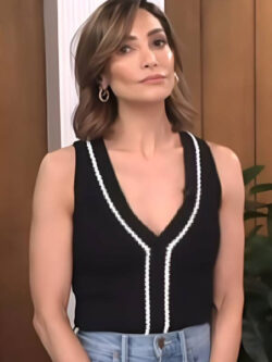 Access Hollywood 2025 Courtney Mazza Black & White Sleeveless Top