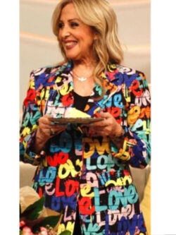 Cantora TV-Show A Nossa Tarde Ana Multi Letter Graphic Blazer