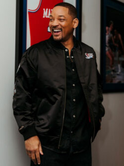 Philadelphia 76ers 2025 Will Black Satin Jacket