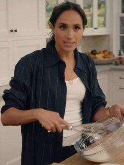 TV Series With Love Meghan 2025 Meghan Black Striped Shirt