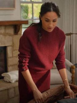 With Love Meghan 2025 Meghan Burgundy Knit Sweater