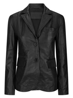 Womens Two Button Black Blazer Jacket