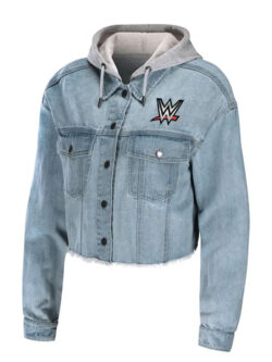 World Wrestling Entertainment 2025 SummerSlam New Jersey Blue Denim Cropped Jacket