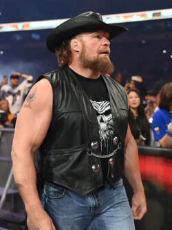 World Wrestling Entertainment SummerSlam 2025 Brock Black Leather Vest