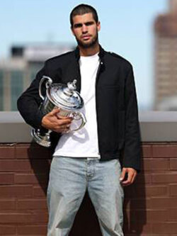 2025 US Open Champion Trophy Lifting Carlos Black Zip-Up Jacket