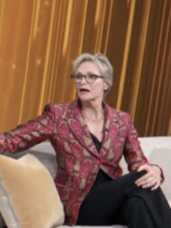 New Access Daily 2025 Jane Lynch Pink Floral Blazer
