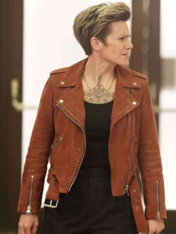Greta Strobe A Million Little Things Cameron Brown Suede Leather Jacket