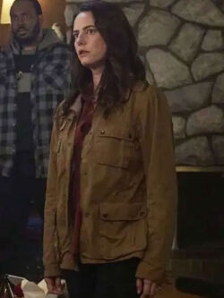 Kaya Scodelario Adulthood 2025 Meg Robles Brown Cotton Jacket