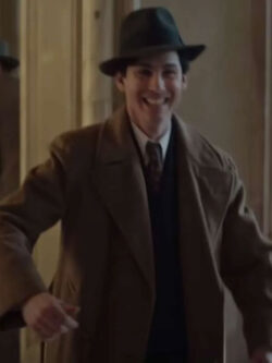 Logan Lerman We Were The Lucky Ones 2024 Addy Brown Wool Coat