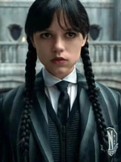 Wednesday Addams TV Series Wednesday S02 Ortega Uniform Grey Striped Blazer
