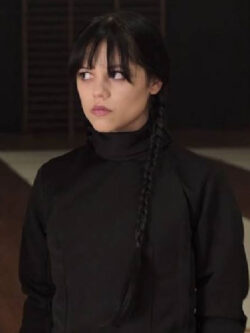 Wednesday Jenna Ortega Neck Cropped Shirt