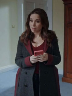 A Merry Scottish Christmas Lacey Black and Maroon Wool Coat