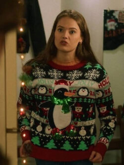 New A Royal Icing Christmas Ellise Roth Penguins Graphic Sweater
