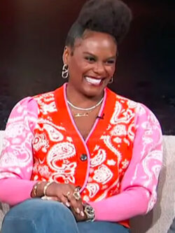 New Access Hollywood 2025 Tabitha Brown Paisley Print Cardigan