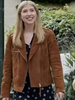 Ali Hardiman Christmas at Castle Brown Leather Jacket
