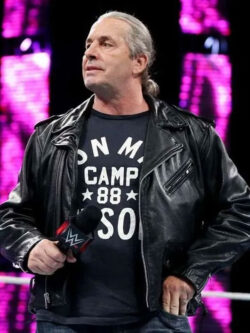 Bret Wrestler WWE Monday Night Raw Black Leather Jacket