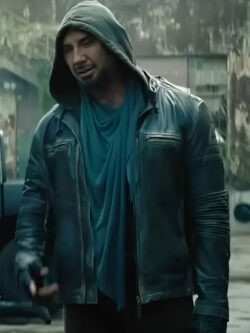 Dave Bautista Afterburn Jake Black Leather Jacket