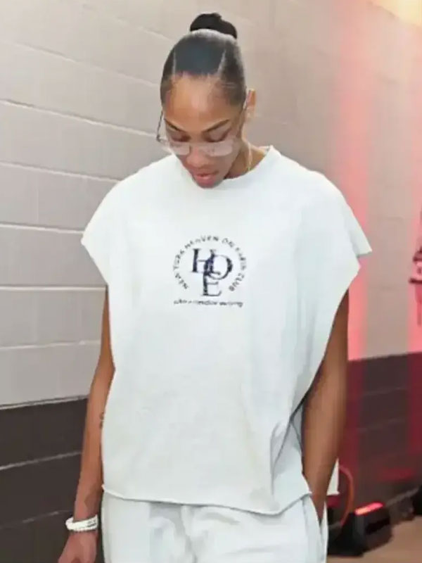 Finals Playoffs 2025 A’ja Wilson White Sleeveless T-Shirt