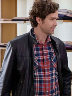 Unwrapping Christmas Miracle Black Leather Jacket