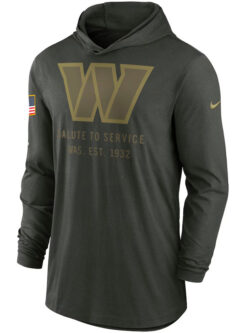 New Washington Commanders Green 2025 Salute to Service Hooded Pullover