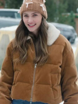 New A Merry Little Ex-Mas 2025 Emily Hall Brown Corduroy Puffer Jacket
