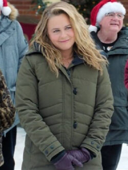 New A Merry Little Ex-Mas Alicia Silverstone Grey Coat