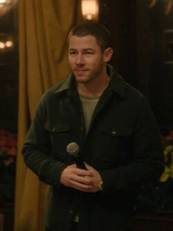 New A Very Jonas Christmas Nick Jonas Green Wool Jacket
