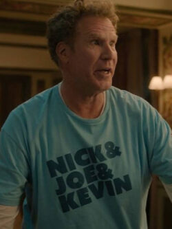 New A Very Jonas Christmas Will Ferrell Blue Shirt