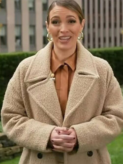 New Access Hollywood 2025 Emily Orozco Bouclé Beige Coat