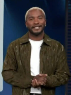 New Access Hollywood 2025 Scott Evans Green Textured Jacket
