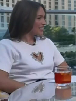 New Access Hollywood Emily Orozco Embellished Heart Cutout Top