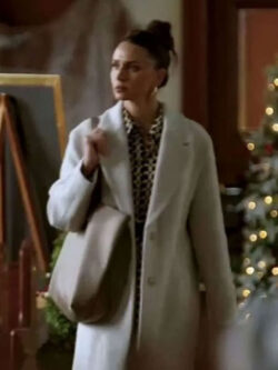 Alicia Josipovic Movie Christmas in Midnight Clear 2025 White Wool Coat