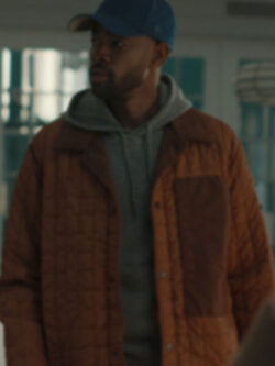 New All Her Fault S01 Jay Ellis Orange Quilted Jacket