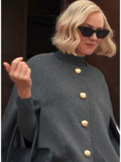 New All’s Fair S01 Naomi Watts Grey Buttoned Front Cape
