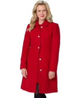 Ella A Newport Christmas 2025 Ginna Mason Red Wool Coat