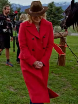TV Series Finding Mr. Christmas 2025 Alison Red Wool Coat