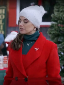 A Christmas Angel Match 2025 Monica Red Trench Coat New