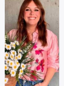 A Nossa Tarde Tânia Ribas de Floral Print Satin Blouse