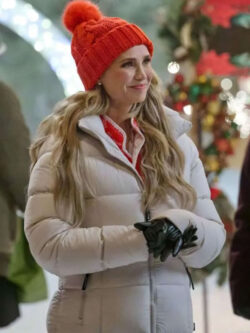 A Royal Montana Christmas Fiona Gubelmann White Puffer Coat New