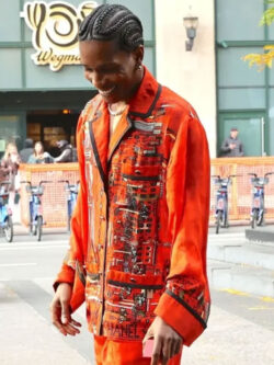 A$AP Rocky New York City 2025 Orange Printed Shirt New