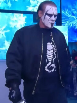 AEW American Wrestler Sting Black Bomber Jacket New