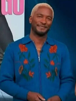 New Access Hollywood Scott Evans Blue Floral Jacket