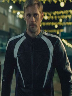 Alexander Skarsgård Pillion 2026 Ray Black Racer Jacket