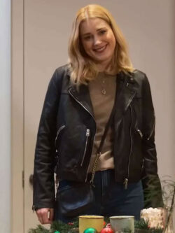 Alexandra Breckenridge My Secret Santa Black Leather Jacket