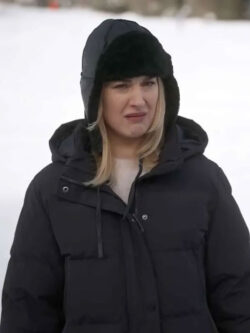 Alexandra Breckenridge My Secret Santa Black Puffer Coat New