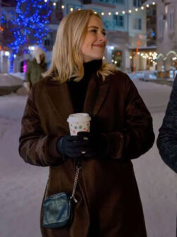 Alexandra Breckenridge My Secret Santa Brown Coat New
