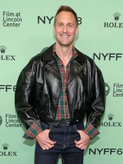 Pillion Red Carpet Alexander Skarsgård Black Biker Leather Jacket New